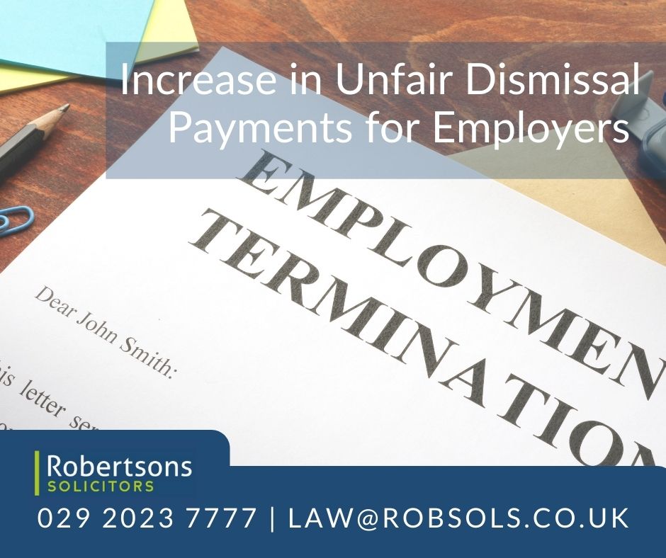 Increase in Compensation for Unfair Dismissal Payments for Employers