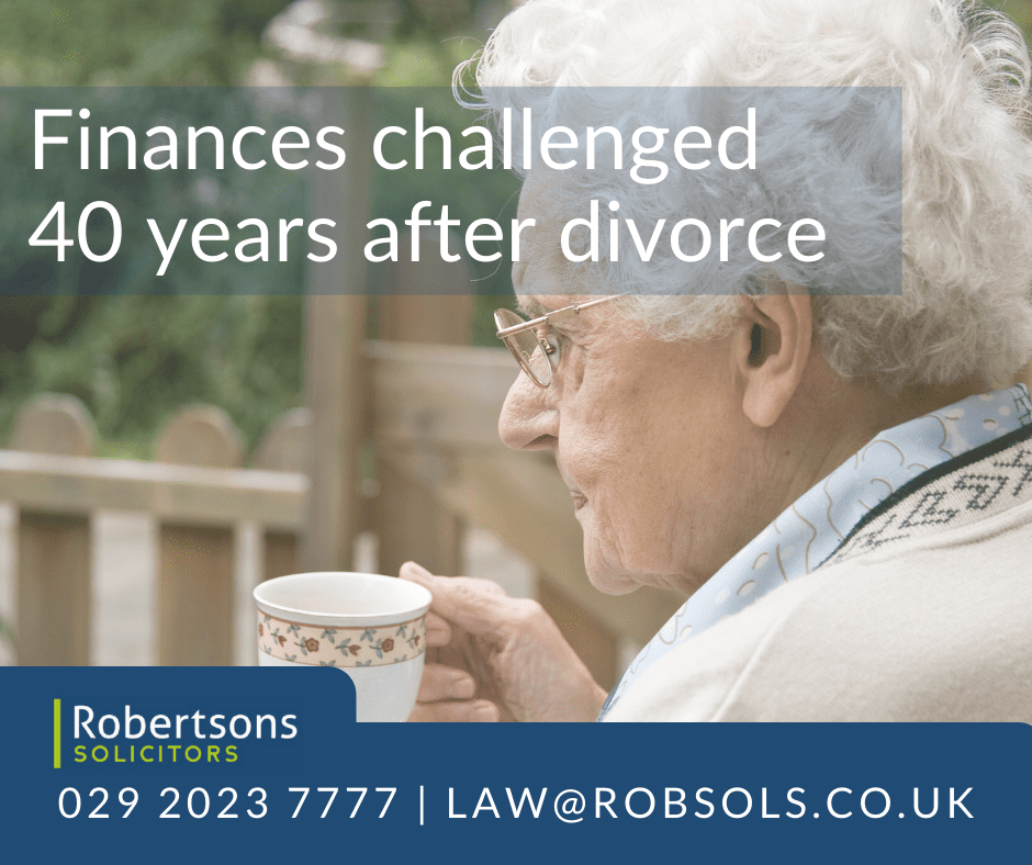 Finances challenged 40 years after divorce