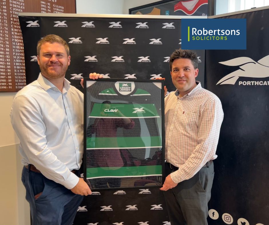 Robertsons Solicitors Announce Sponsorship With Porthcawl RFC